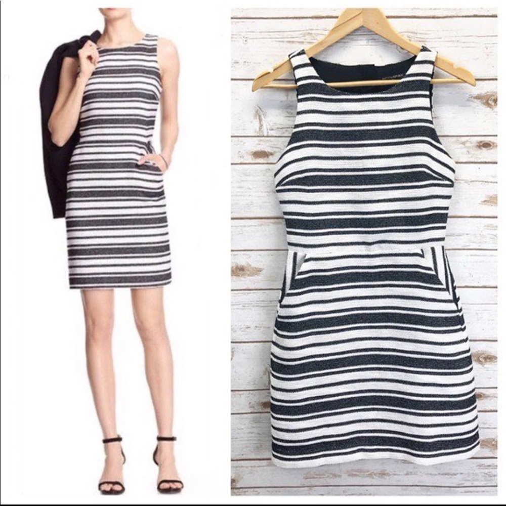 Banana Republic striped tweed sleeveless dress